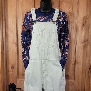 Cream Denim Overalls